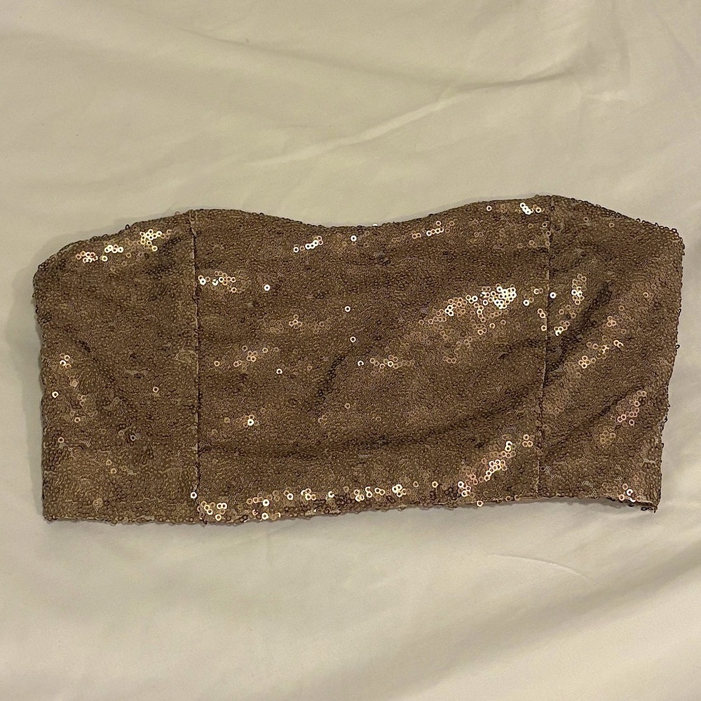 Sequin Strapless Top | XS
